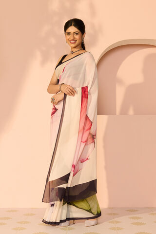 Multicoloured Printed Viscose Georgette Saree thumbnail image number null