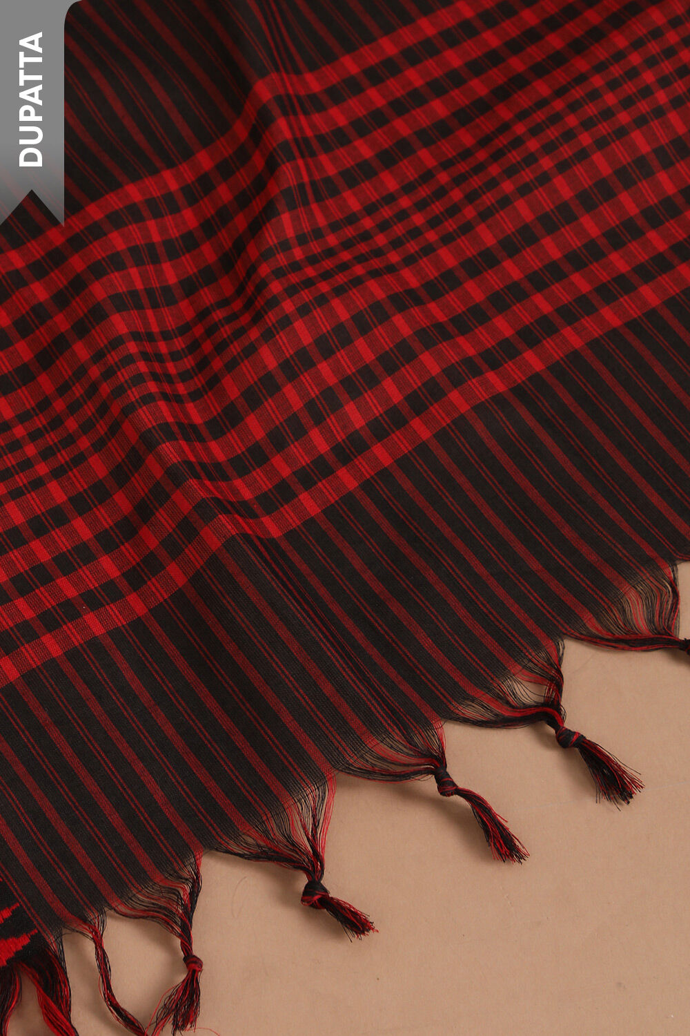 Red Woven Pure Cotton Unstitched Suit Set image number null