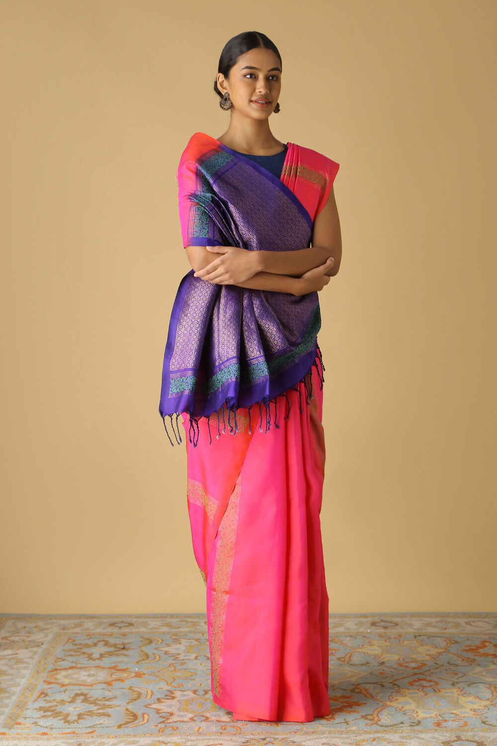 Pink Pure Silk South Saree image number null