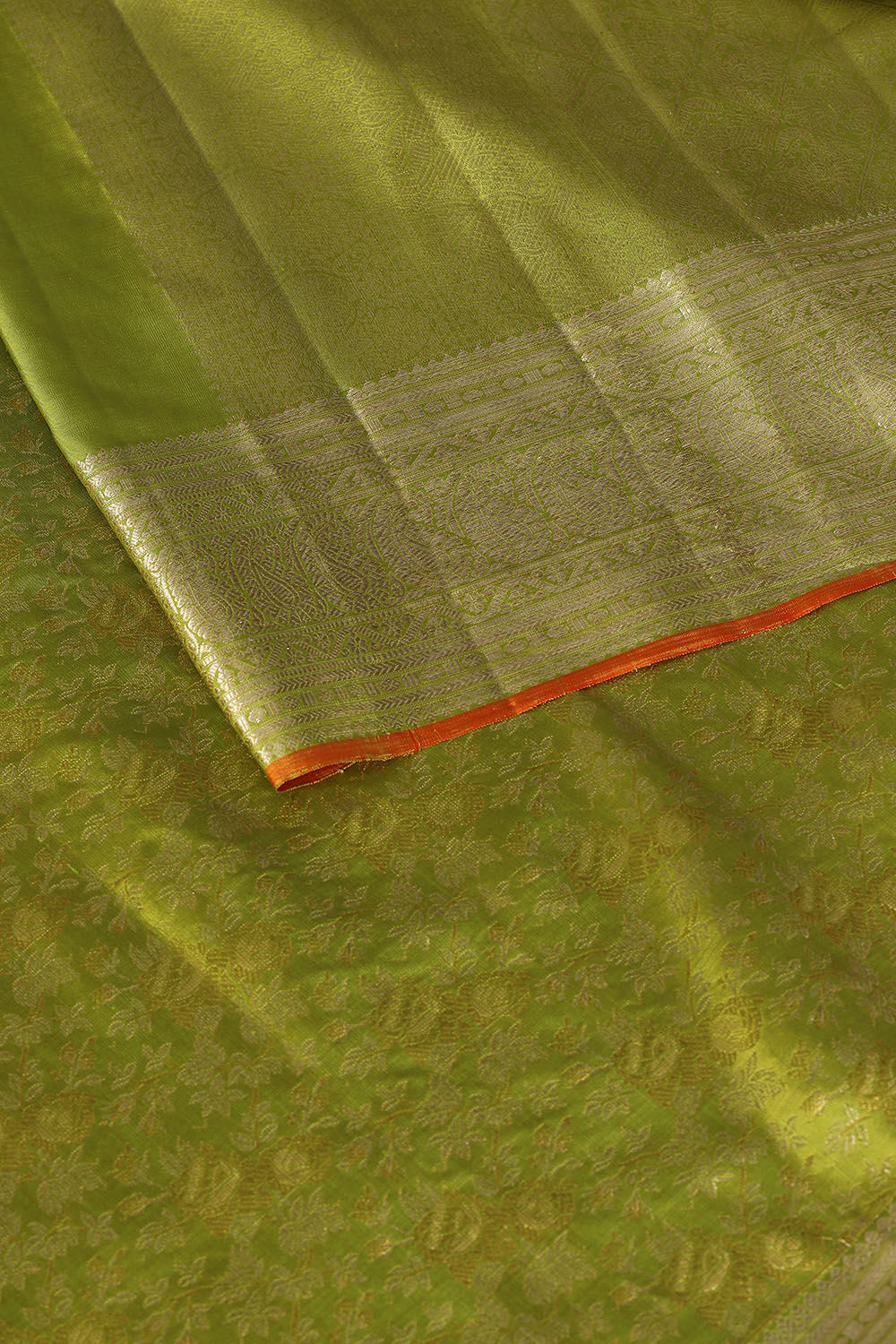 Light Green Pure Silk Kanjivaram Saree image number null