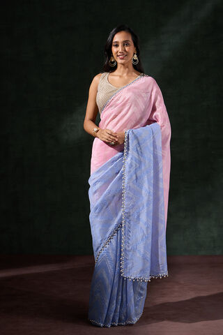 Blue Viscose Embroidered Saree thumbnail image number null