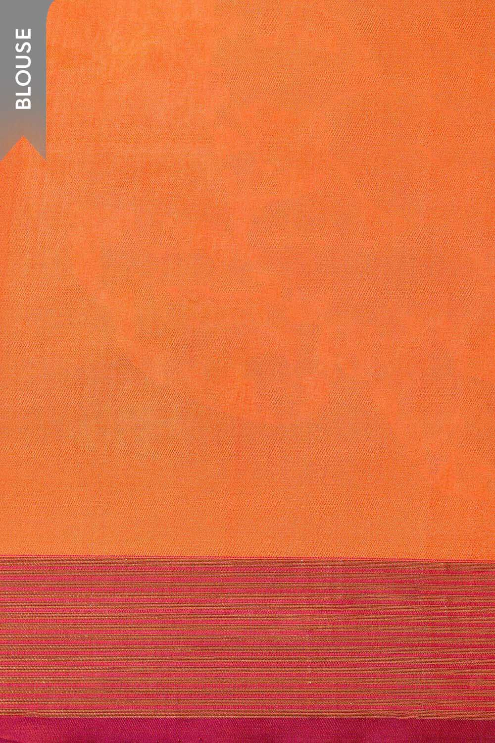 Orange Silk Viscose Cutwork Banaras  Saree image number null