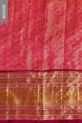 Light Pink Kanjeevaram Pure Silk Tissue Brocade Saree thumbnail image number null