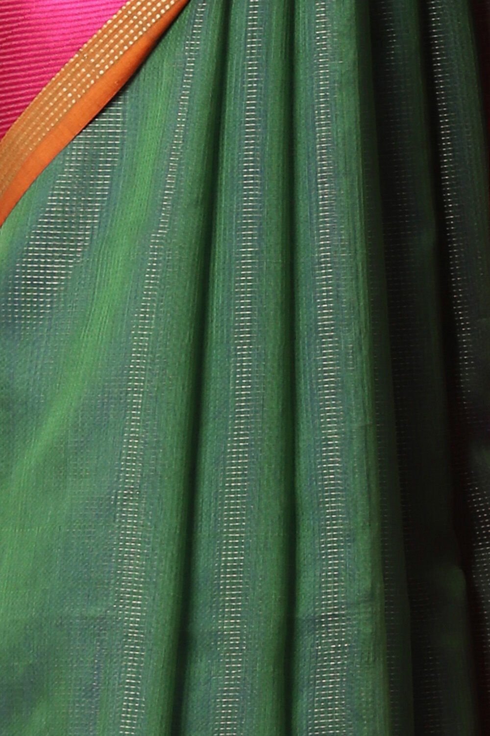 Green Pure Silk Cotton Maheswari Saree image number null