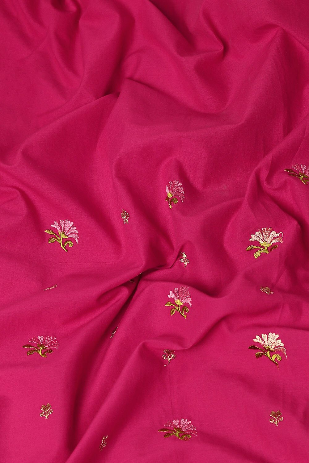 Pink Pure Cotton Embroidered Saree image number null