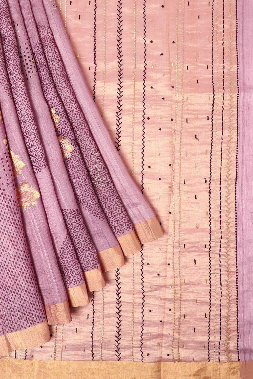 Light Pink Pure Silk Tussar Printed Saree image number null