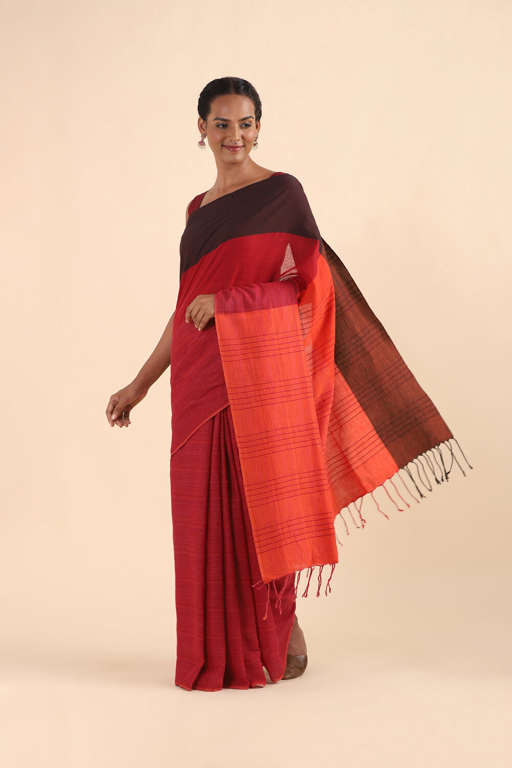 Red Pure Soft Silk Saree image number null