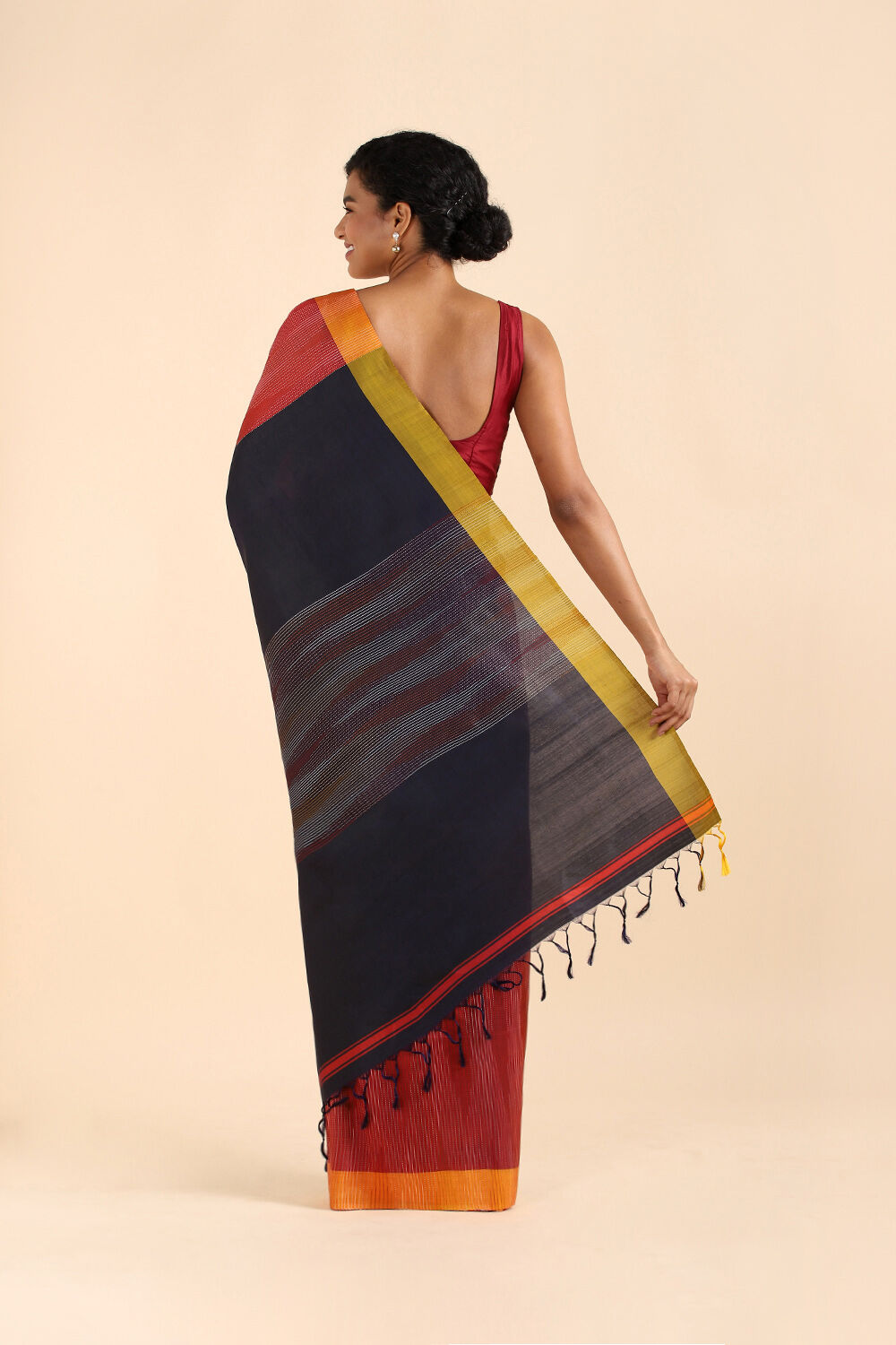 Red Pure Silk Bengal Saree image number null