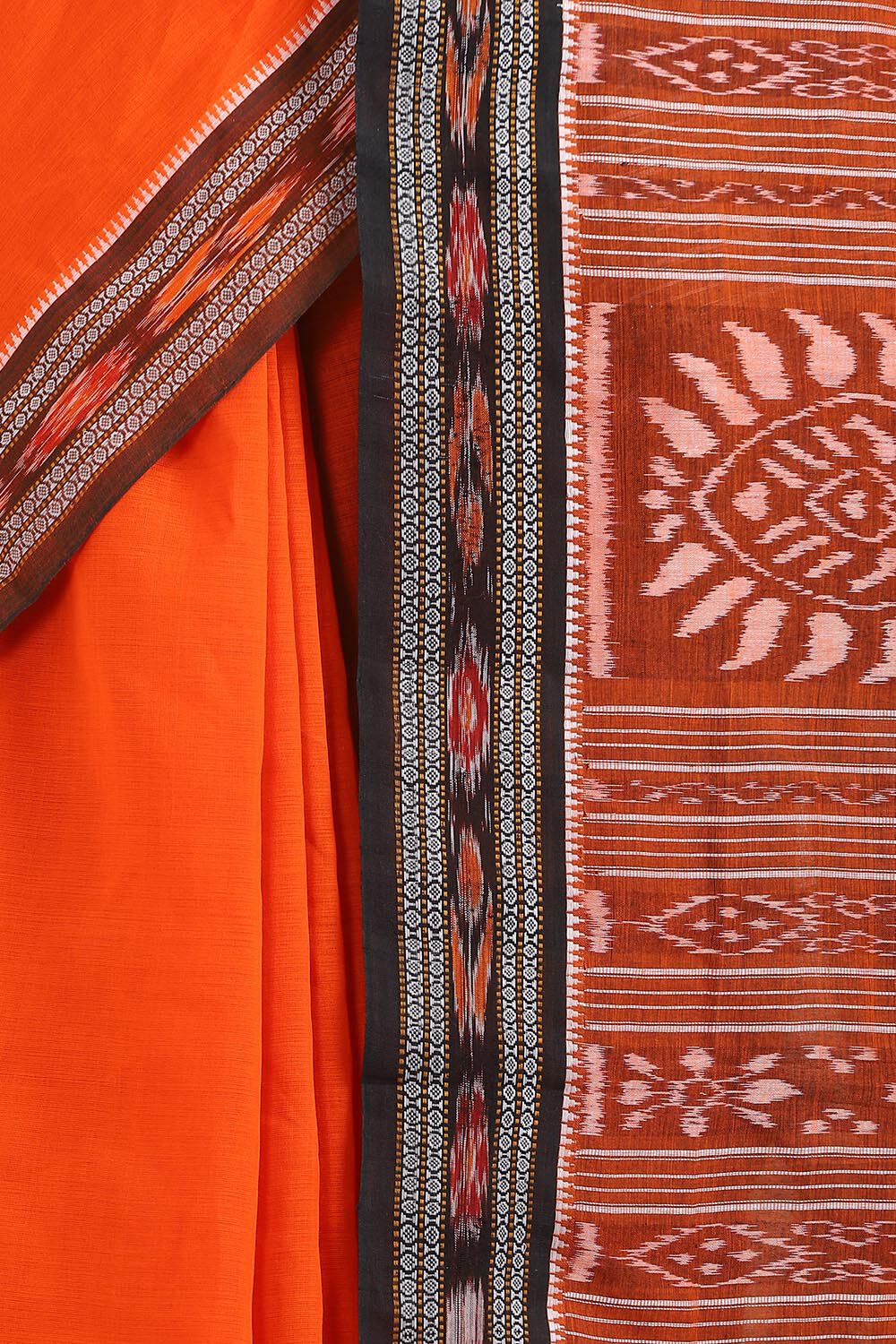 Orange Pure Cotton Odissa Ikat Saree image number null