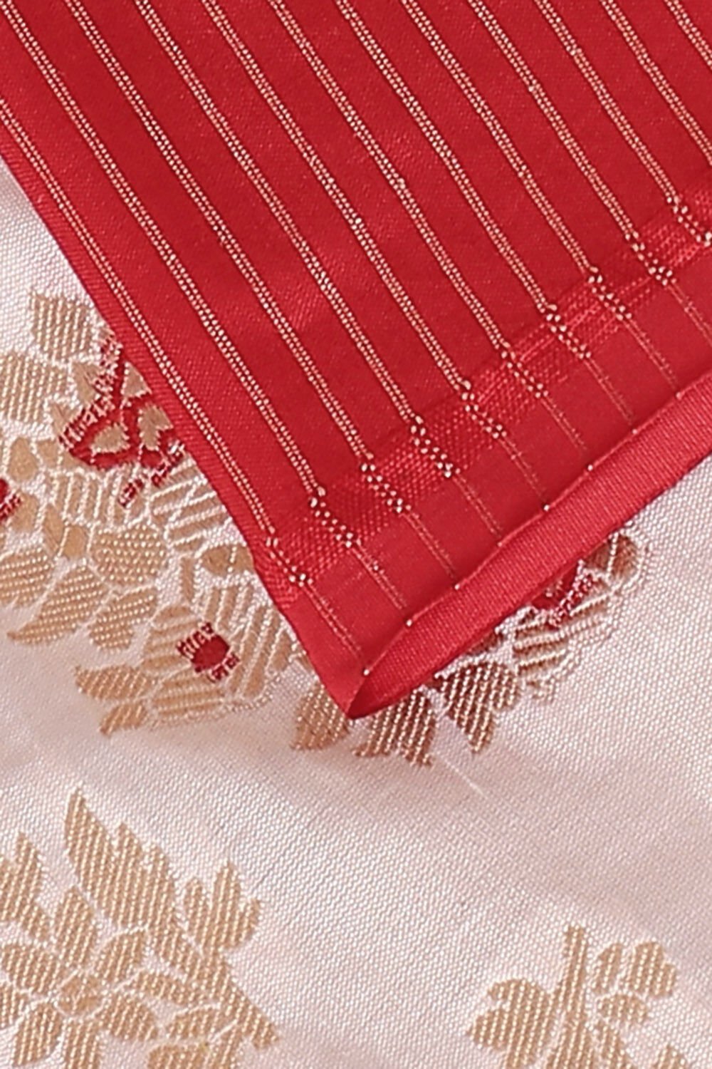 White Pure Silk Banarasi Brocade Saree image number null