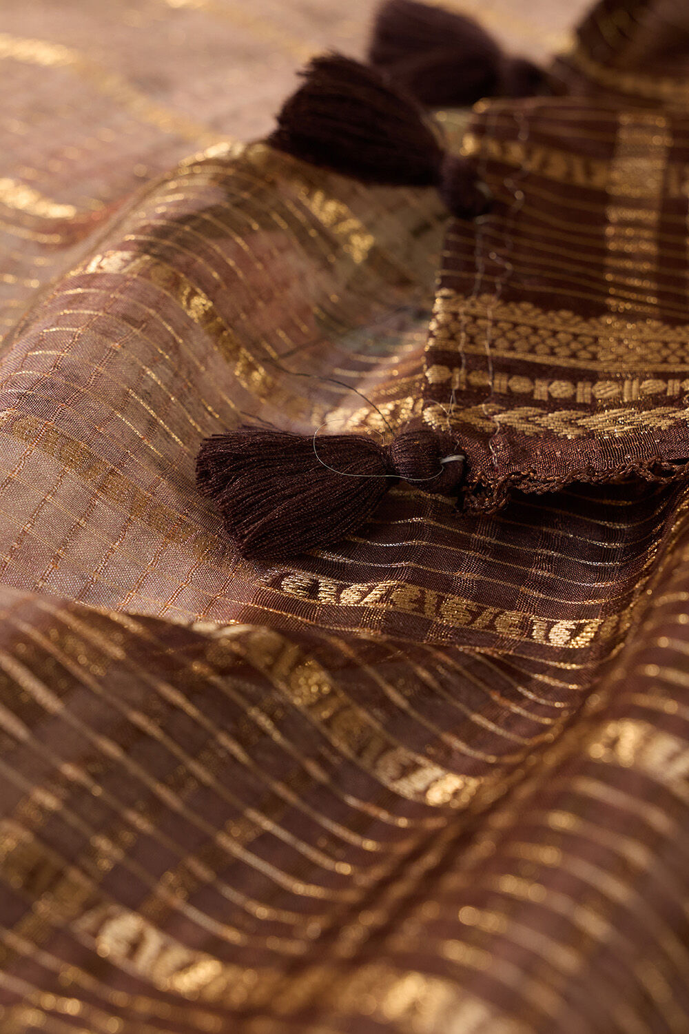 Brown Printed Pure Viscose Saree image number null