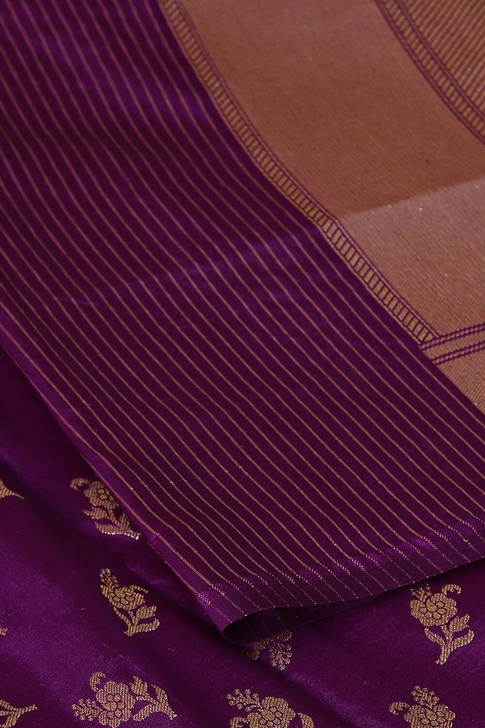 Purple Pure Silk Banarasi Saree image number null