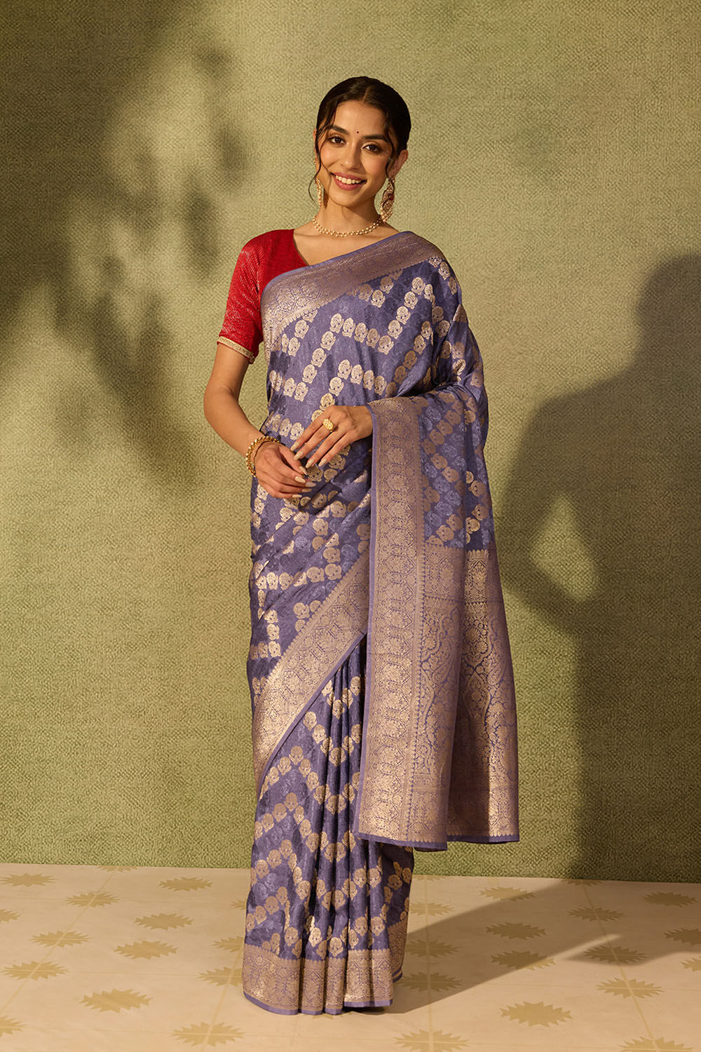 Blue Pure Viscose Woven Saree image number null