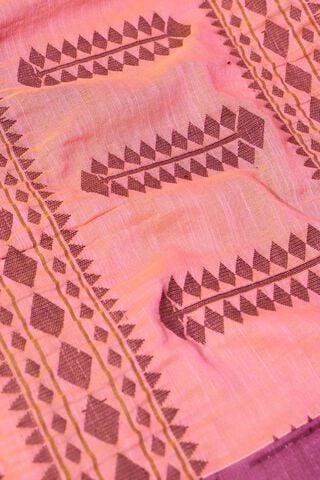 Light Pink Woven Pure Cotton Bengal Saree thumbnail image number null