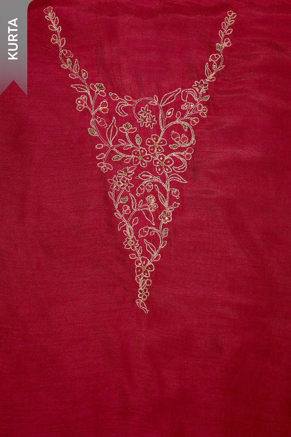 Dark Pink Pure Viscose Embroidered Unstitched Suit Set image number null