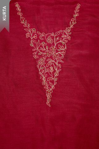 Dark Pink Pure Viscose Embroidered Unstitched Suit Set thumbnail image number null