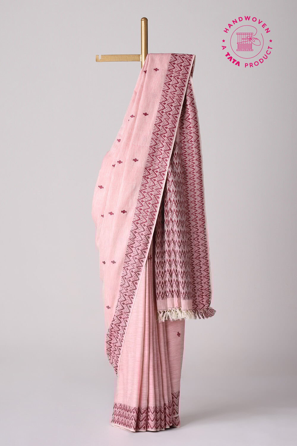 Light Pink Modal Eri Assam Saree image number null