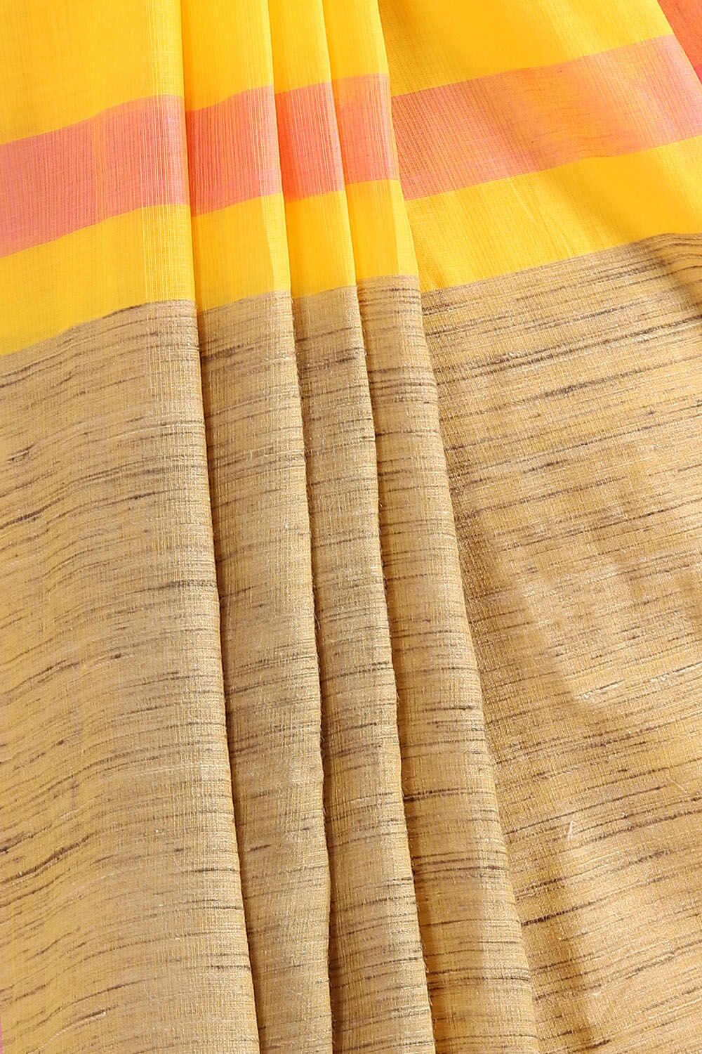 Dark Yellow Pure Silk Cotton Bengal Saree image number null