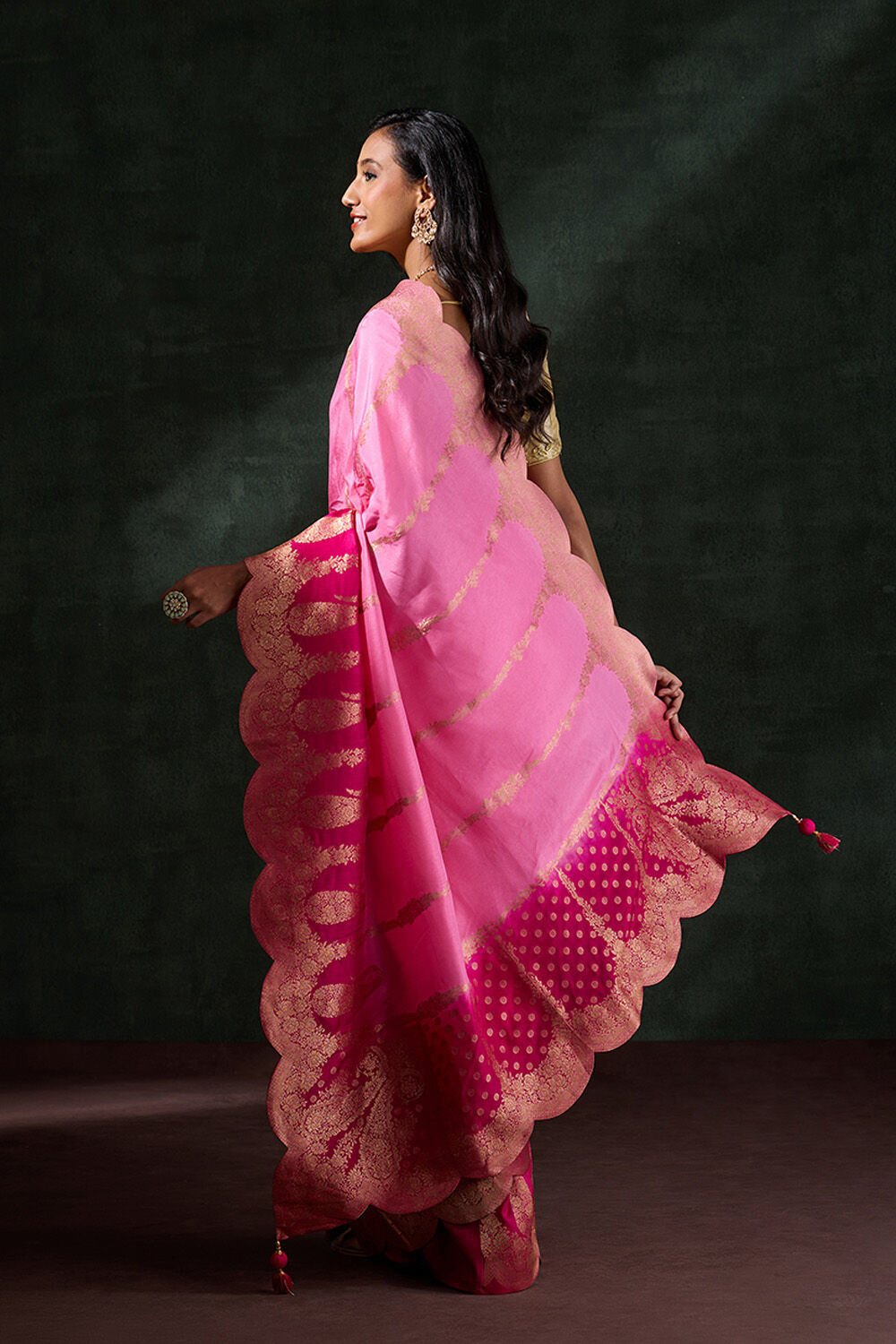 Light Pink Woven Viscose Saree image number null