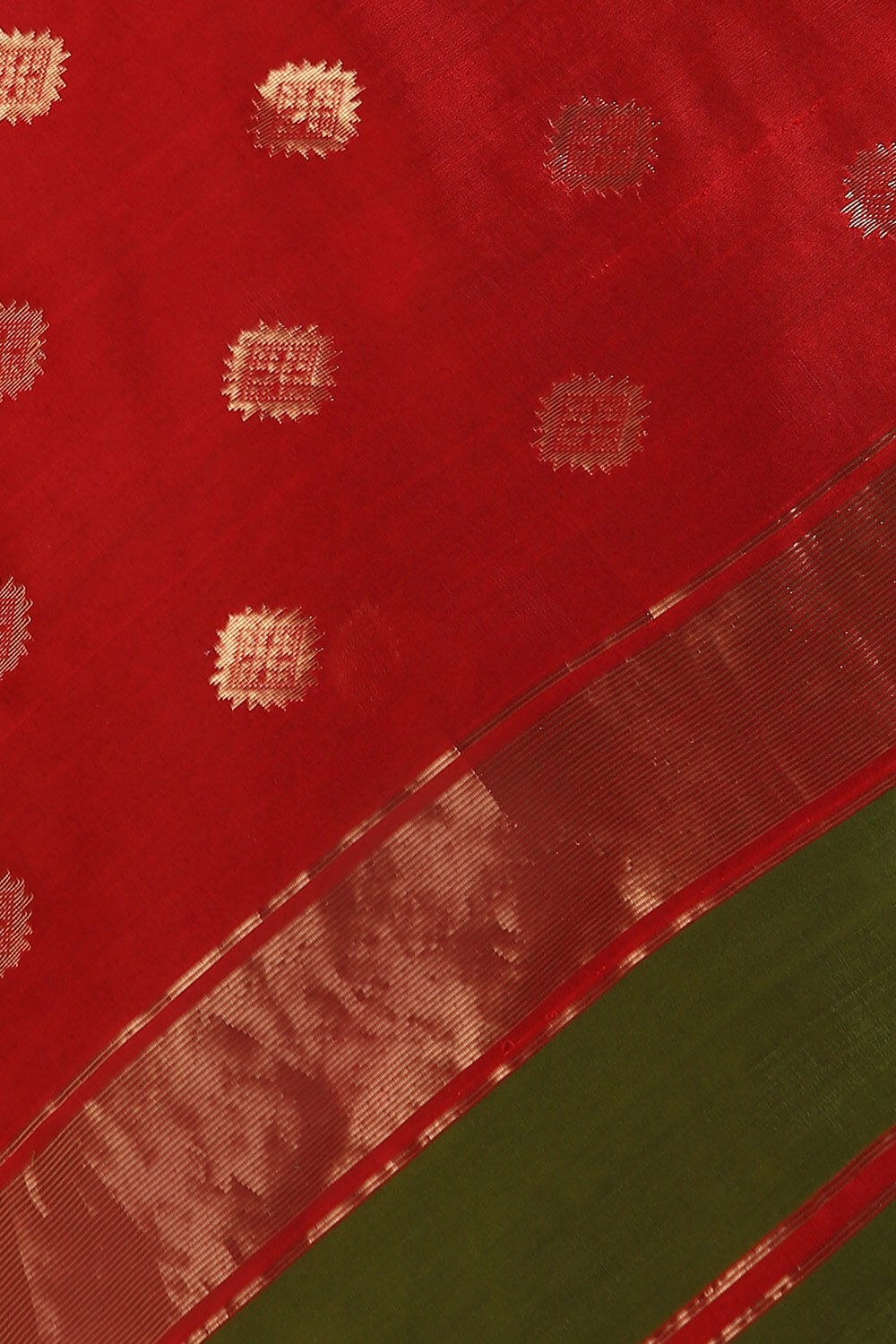 Green Pure Silk Cotton Maheswari Saree image number null