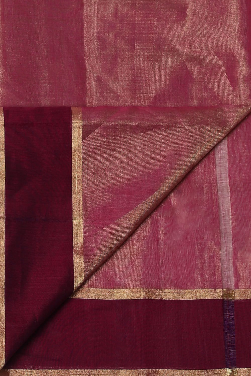 Violet Pure Tissue Cotton Chanderi Saree image number null