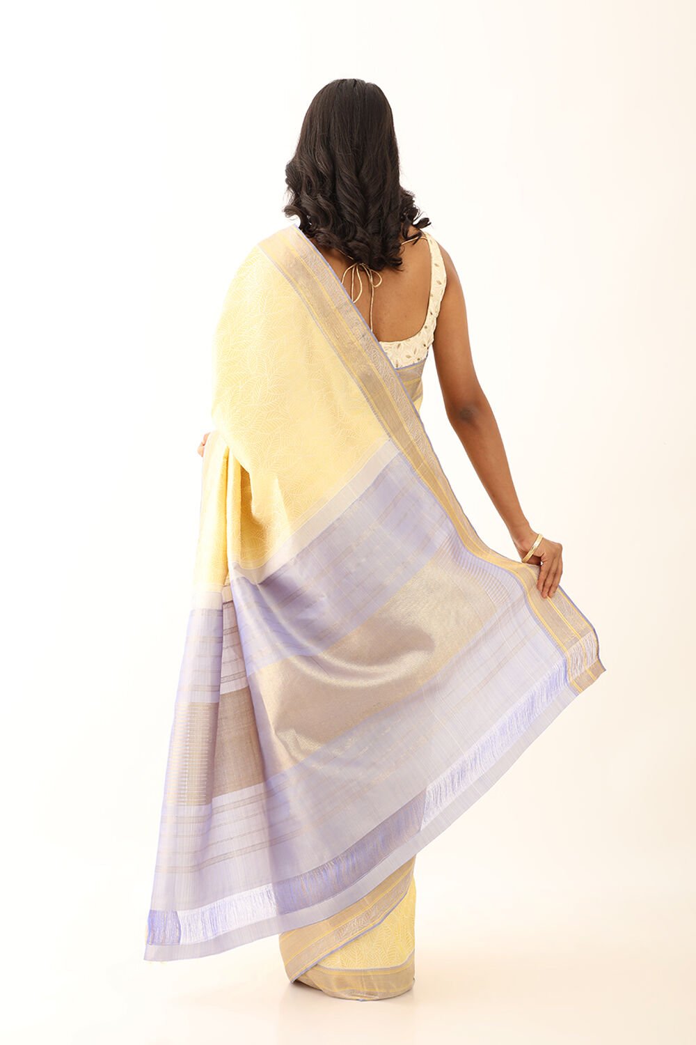Off White Pure Silk Woven kanjivaram Saree image number null