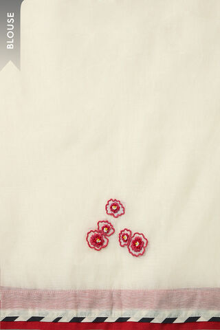 Off White Printed Pure Silk Cotton Saree thumbnail image number null