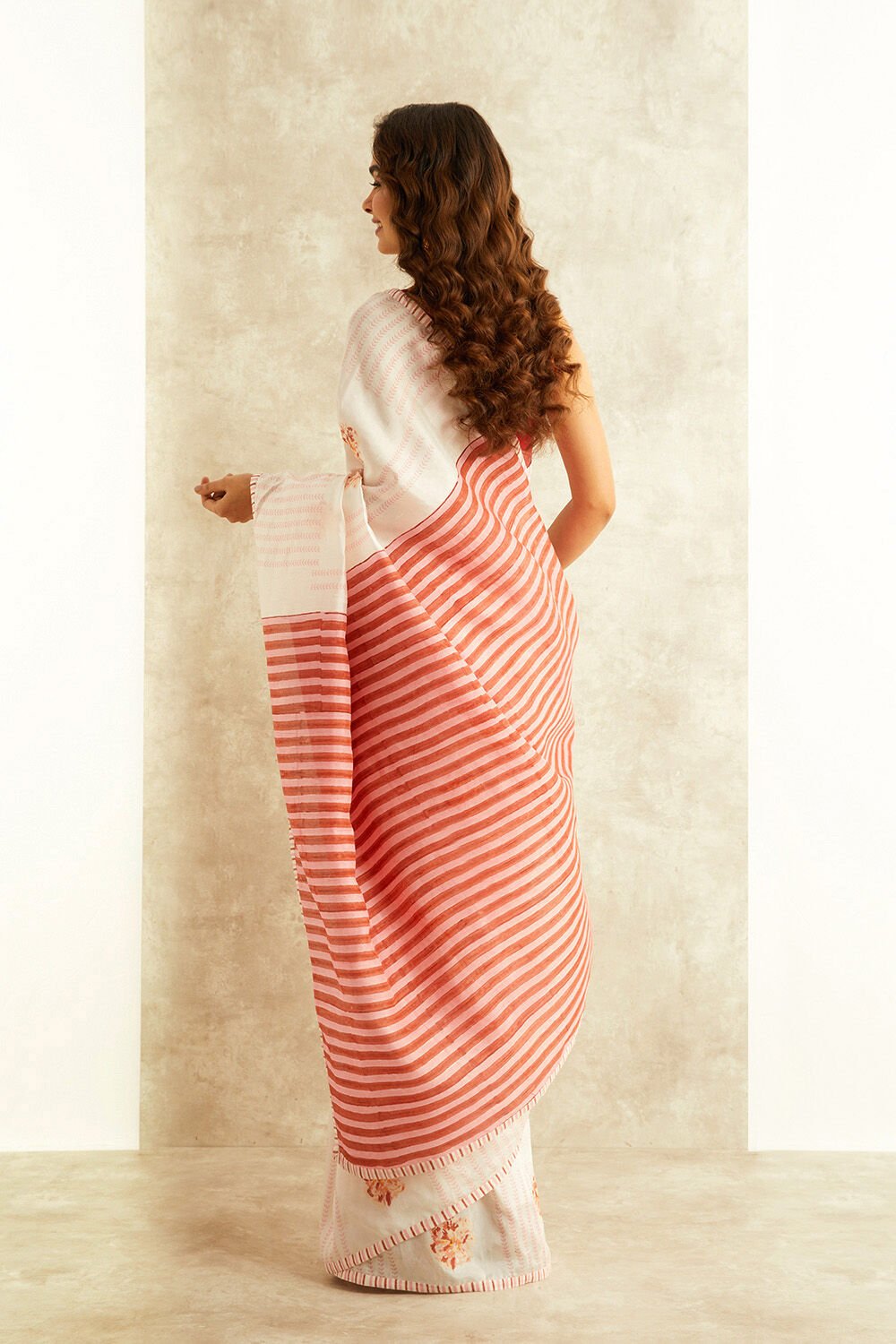 Pink Block Printed Viscose Luxe Rajasthan Saree image number null