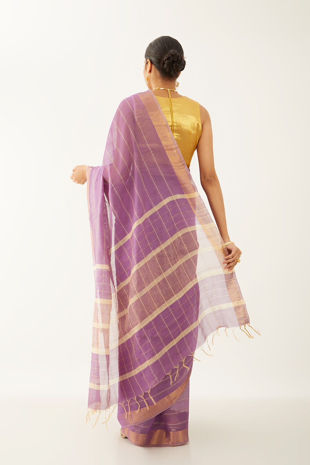 Light Violet Silk Viscose Woven Bhagalpuri Saree image number null