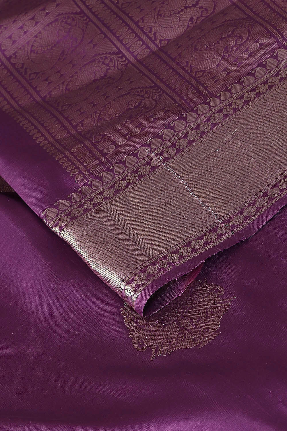 Violet Pure Silk Kanjivaram Saree image number null
