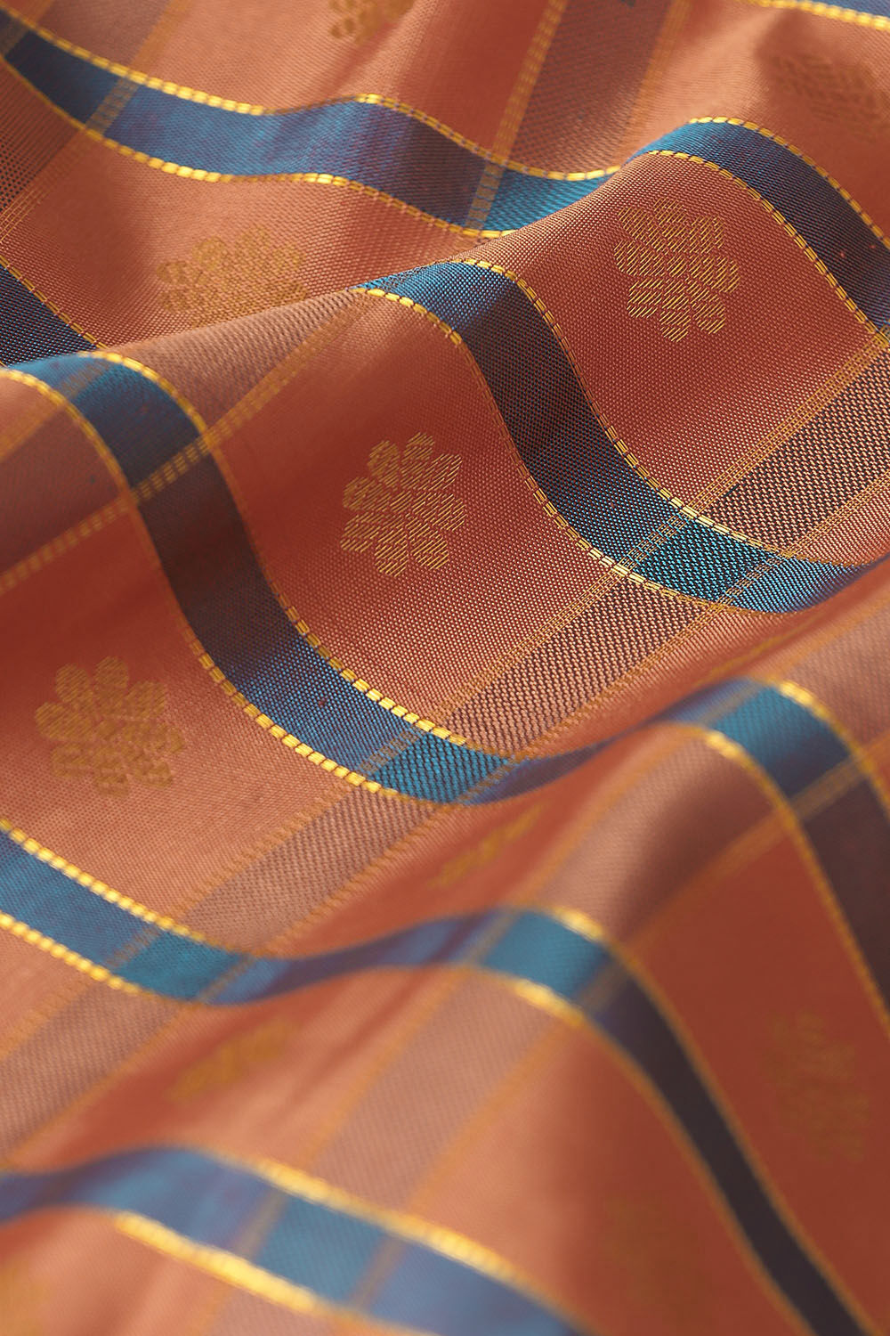 Dark Orange Pure Silk Kanjivaram Saree image number null