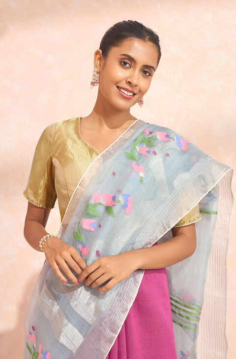 Gold Sequin Pure Silk Tissue Blouse