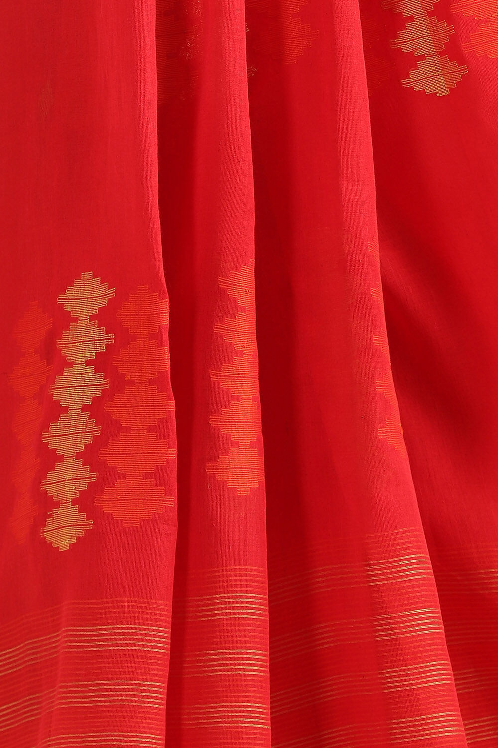 Red Pure Cotton Jamdani Saree image number null