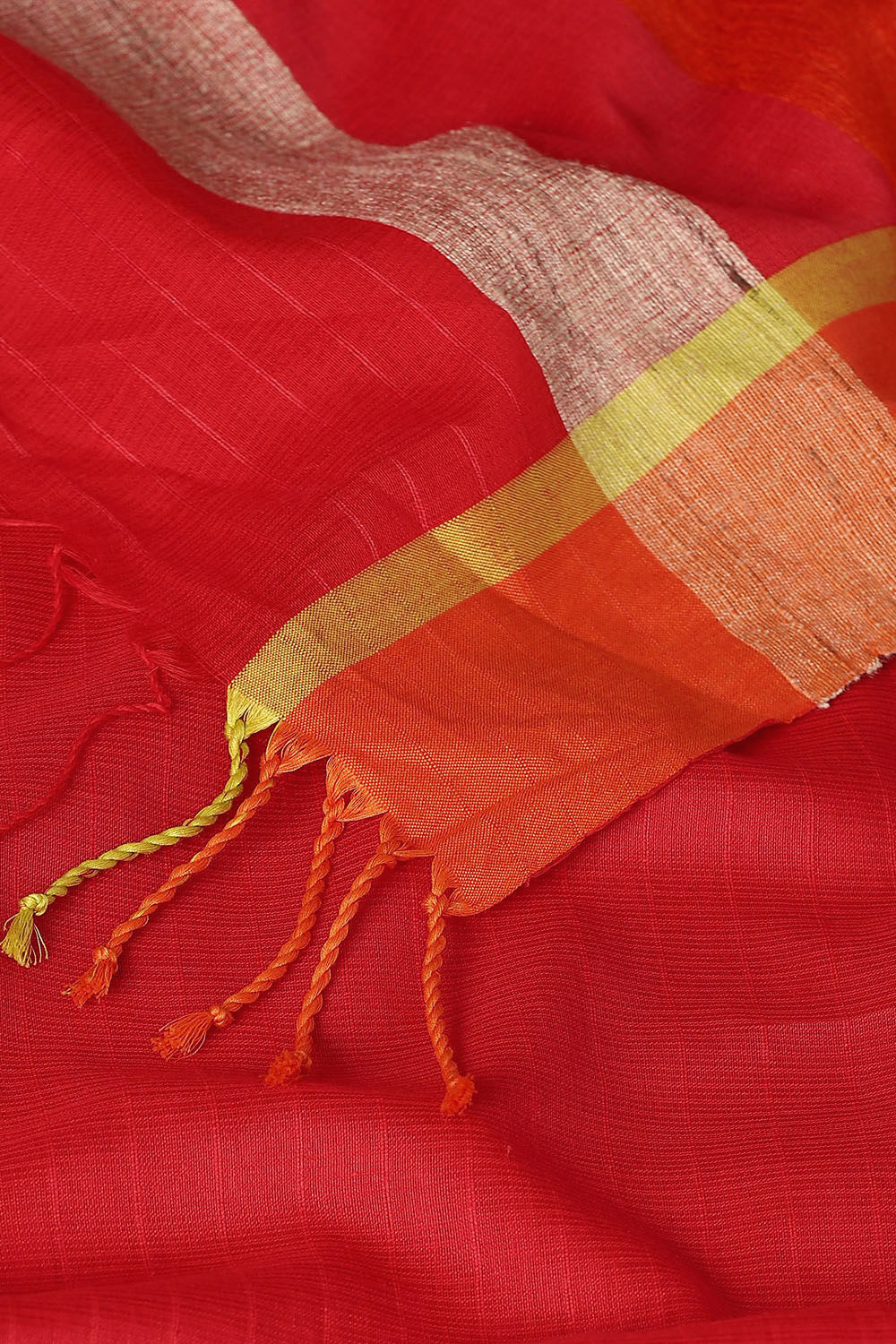 Dark Red Pure Silk Cotton Bengal Saree image number null