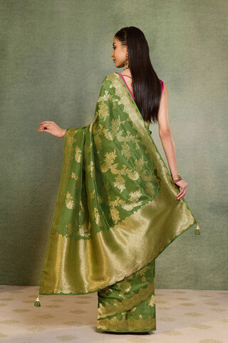 Green Woven Pure Viscose Saree thumbnail image number null