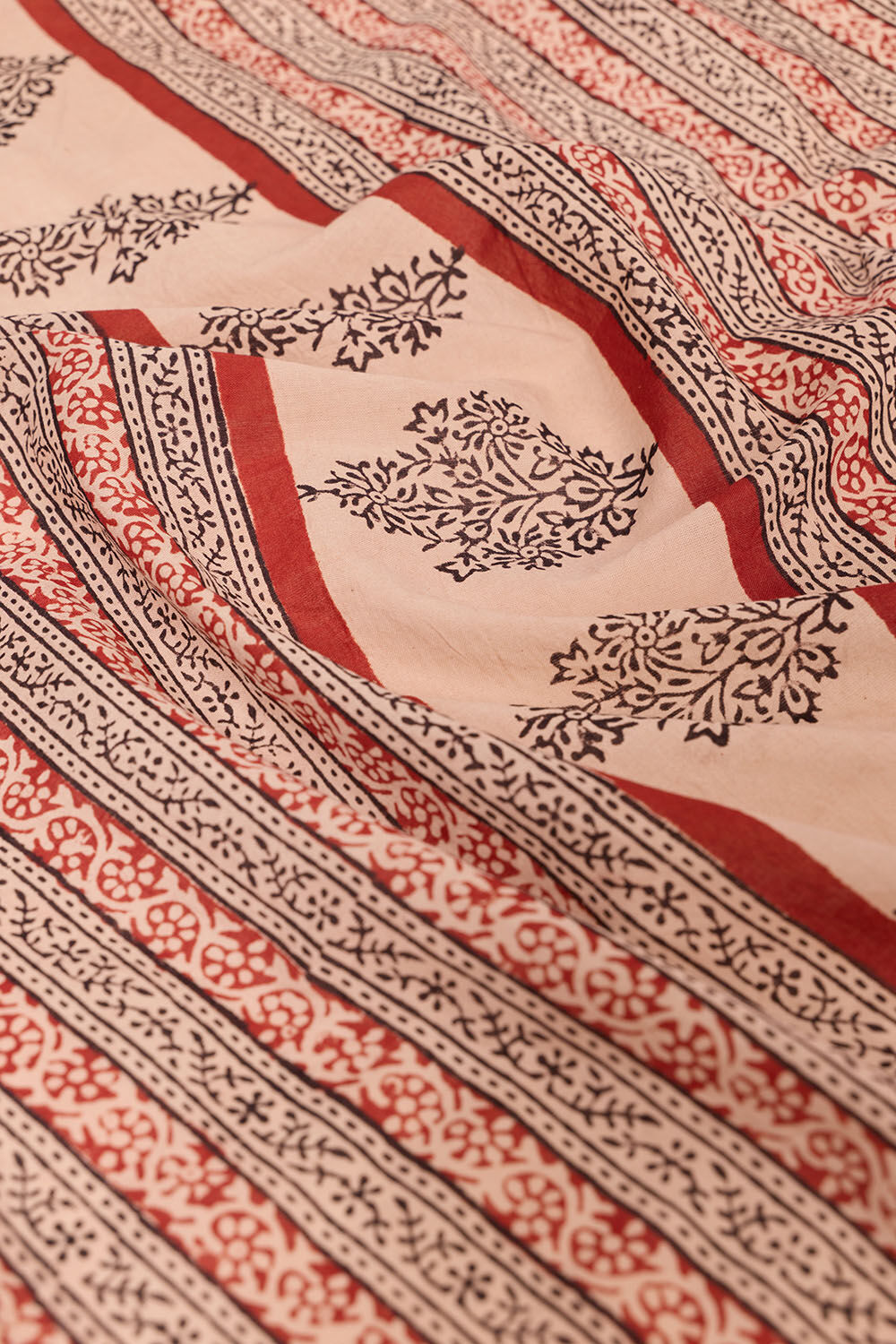 Black Rajasthan Block Printed Pure Cotton Saree image number null