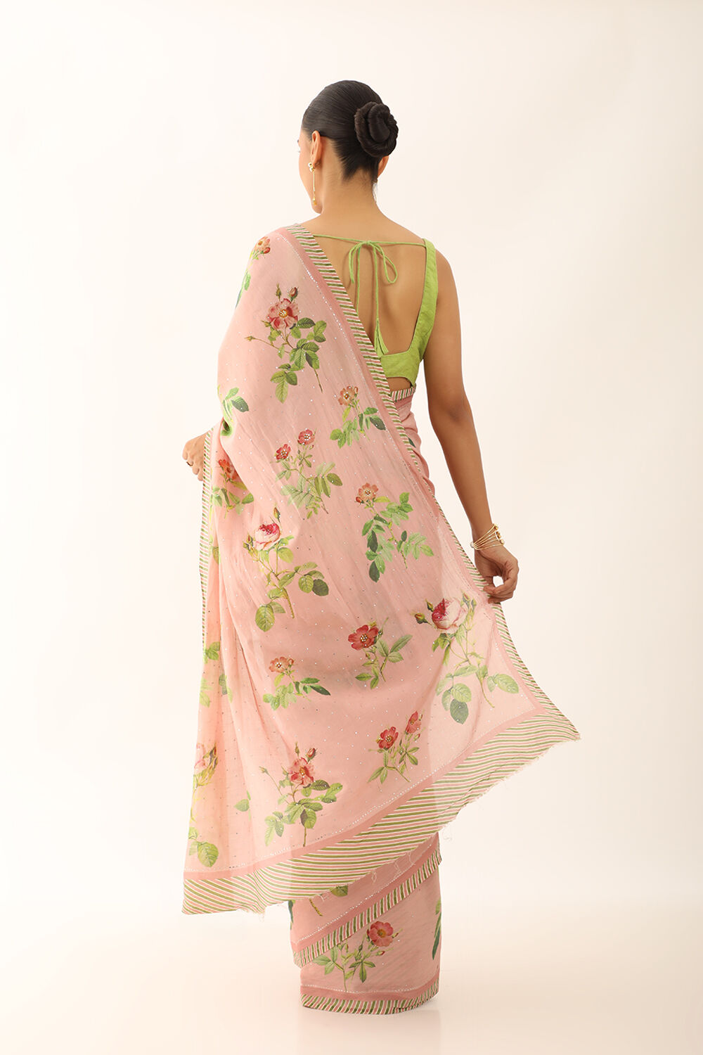 Light Pink Bhagalpur Pure Tussar Cotton Screen Printed Saree image number null