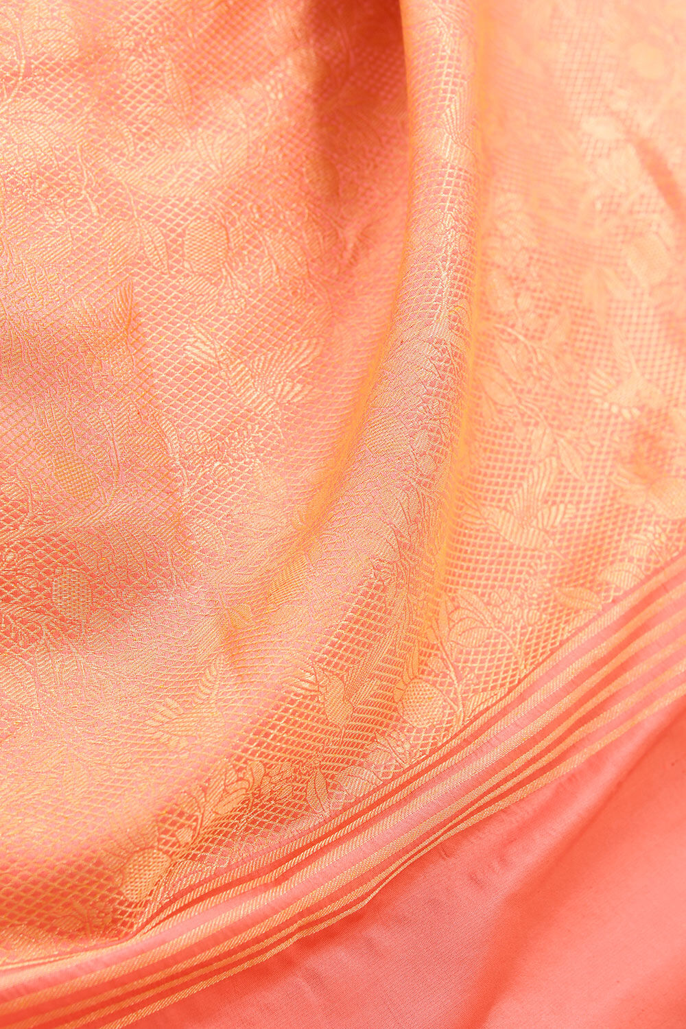 Peach Pure Silk Brocade Banarasi Saree image number null
