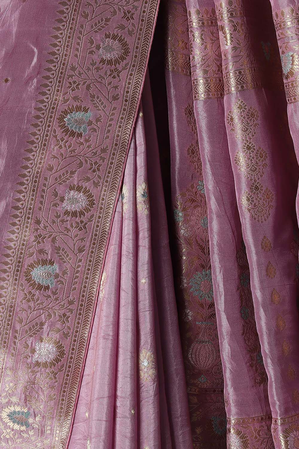 Violet Viscose Luxe Woven Saree image number null