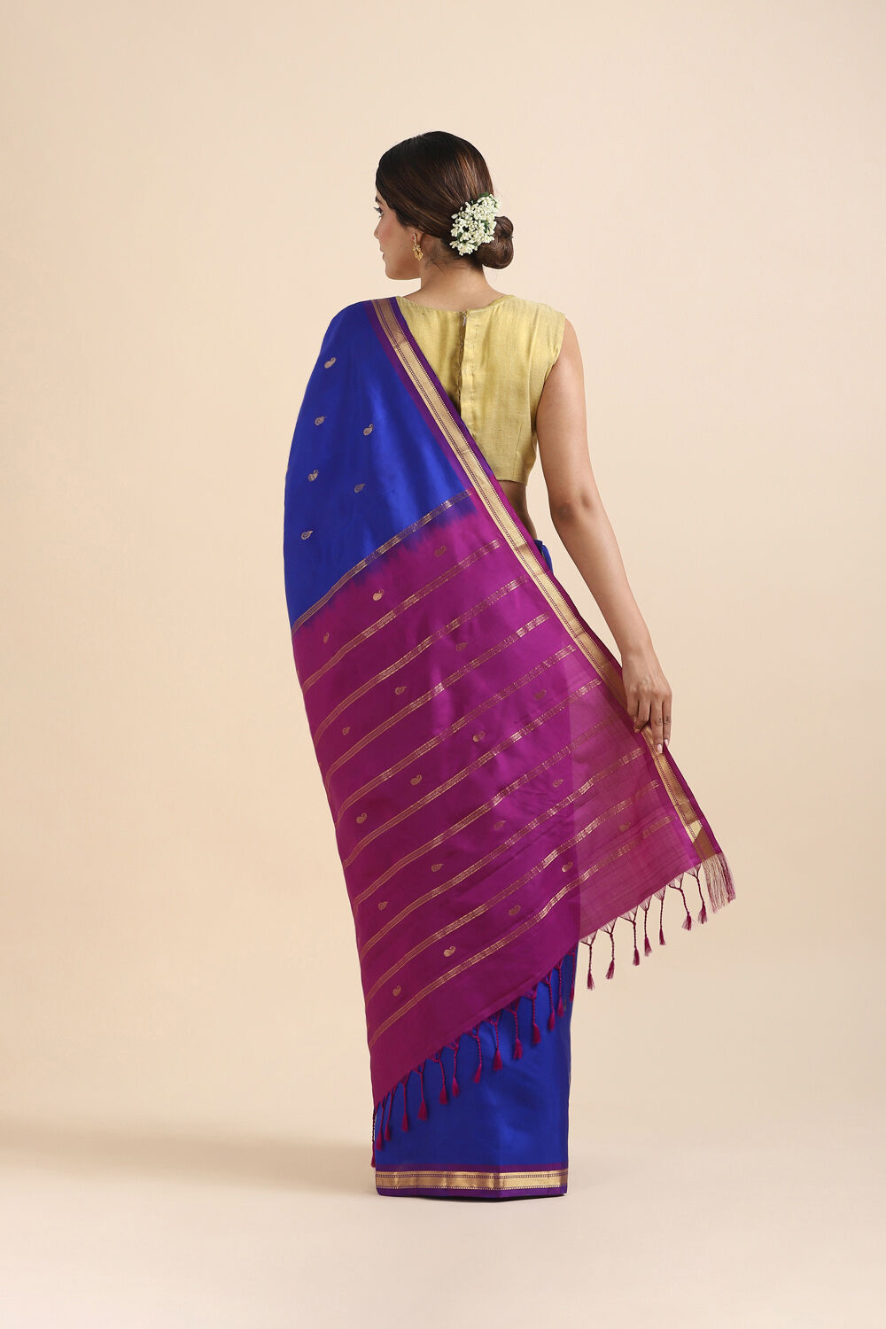 Light Blue Pure Silk Kanjivaram inspired Saree image number null
