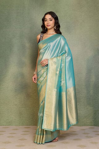 Light Blue   Woven Viscose Tissue Saree thumbnail image number null