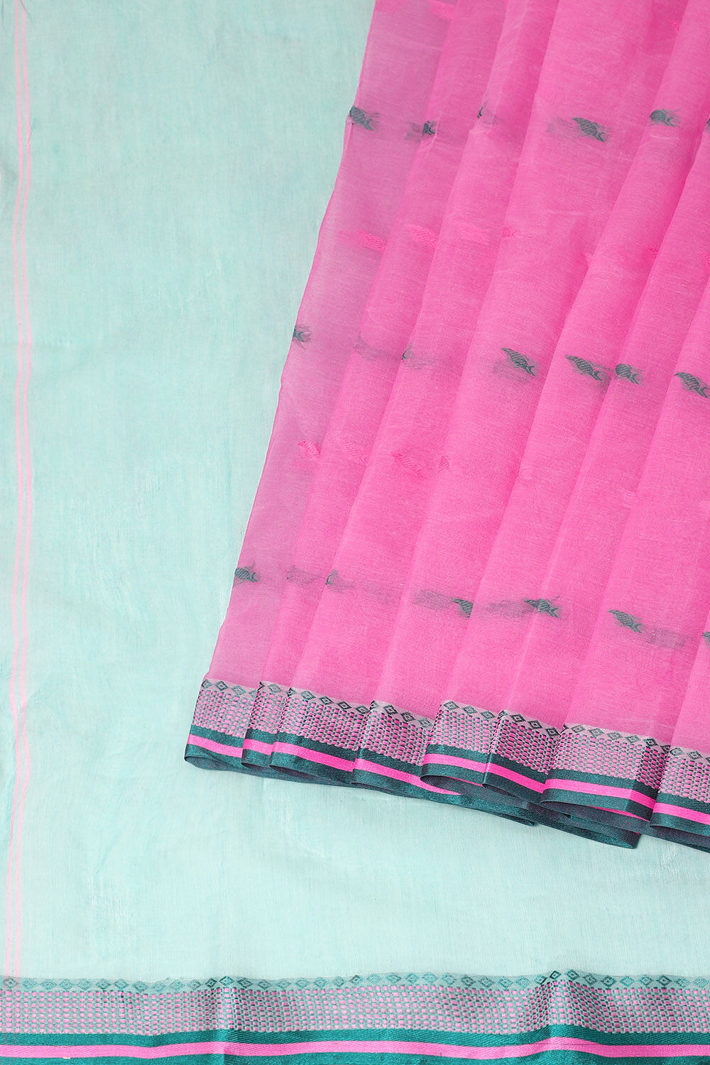 Light Pure Pink Cotton Bengal Saree image number null