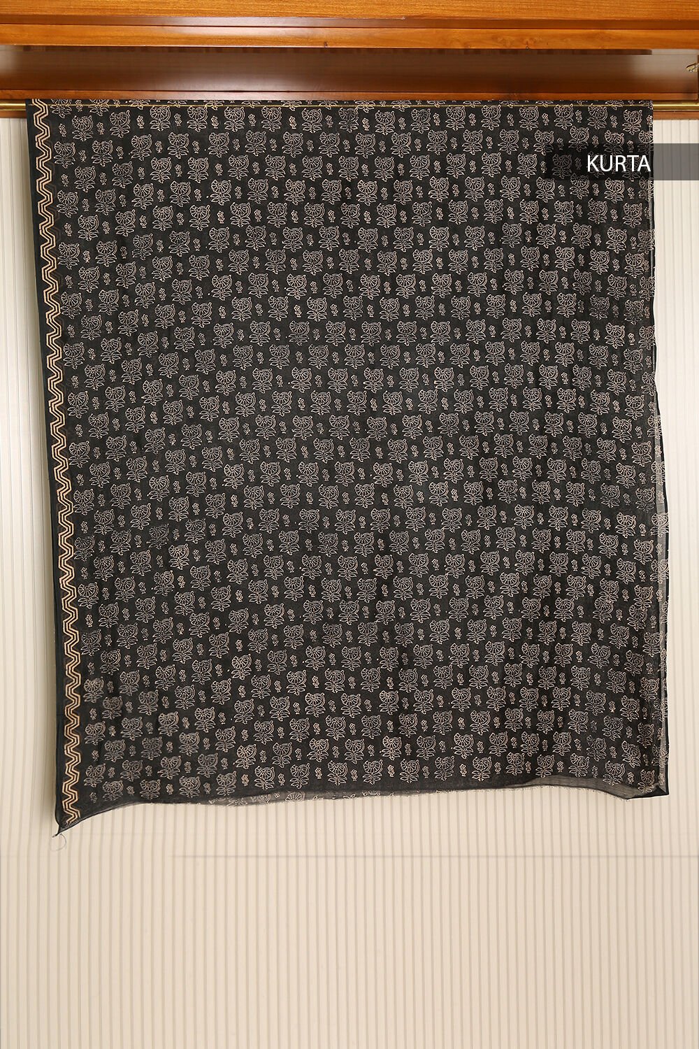 Black Pure Silk Cotton Suit Set image number null