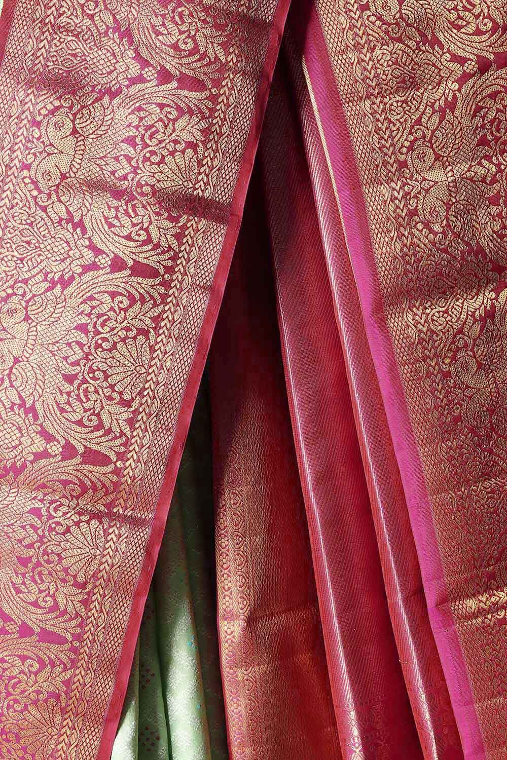 Light Green Pure Silk Kanjivaram Saree image number null