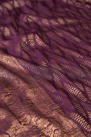Violet Woven Pure Silk Crepe Saree thumbnail image number null