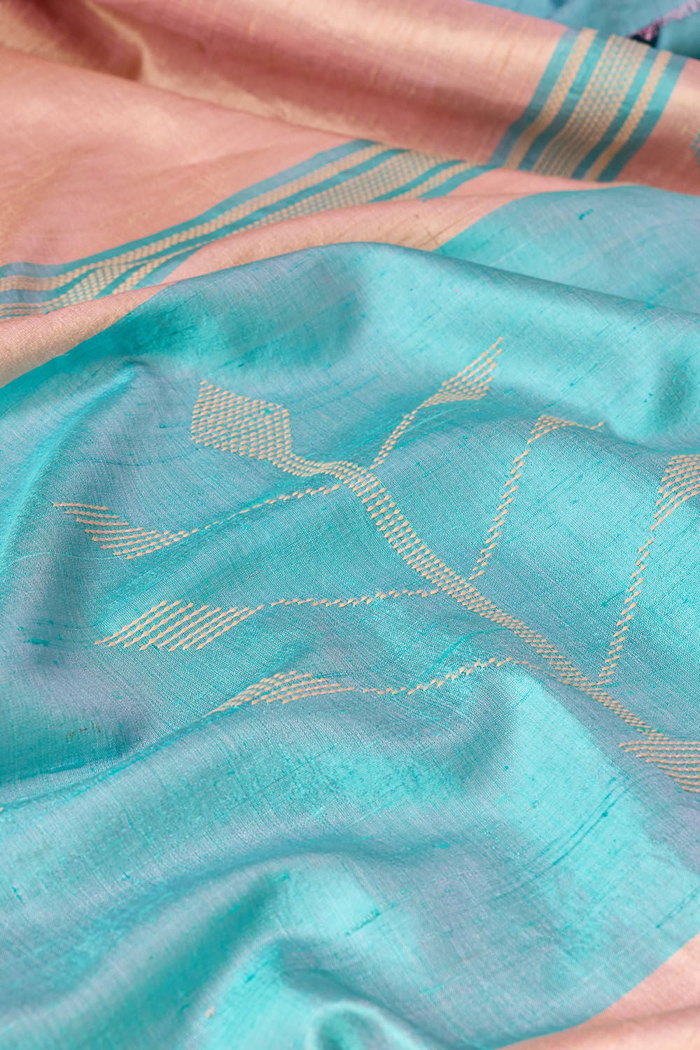 Light Pink Bhagalpur Woven Pure Tussar Silk Saree image number null