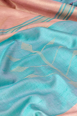 Light Pink Bhagalpur Woven Pure Tussar Silk Saree thumbnail image number null