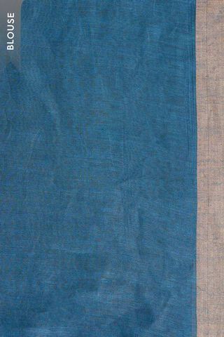 Blue Pure Silk Linen Embroidered Saree thumbnail image number null