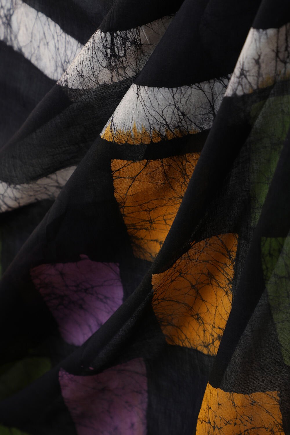 Black Ujjain Pure Cotton Batik Saree image number null