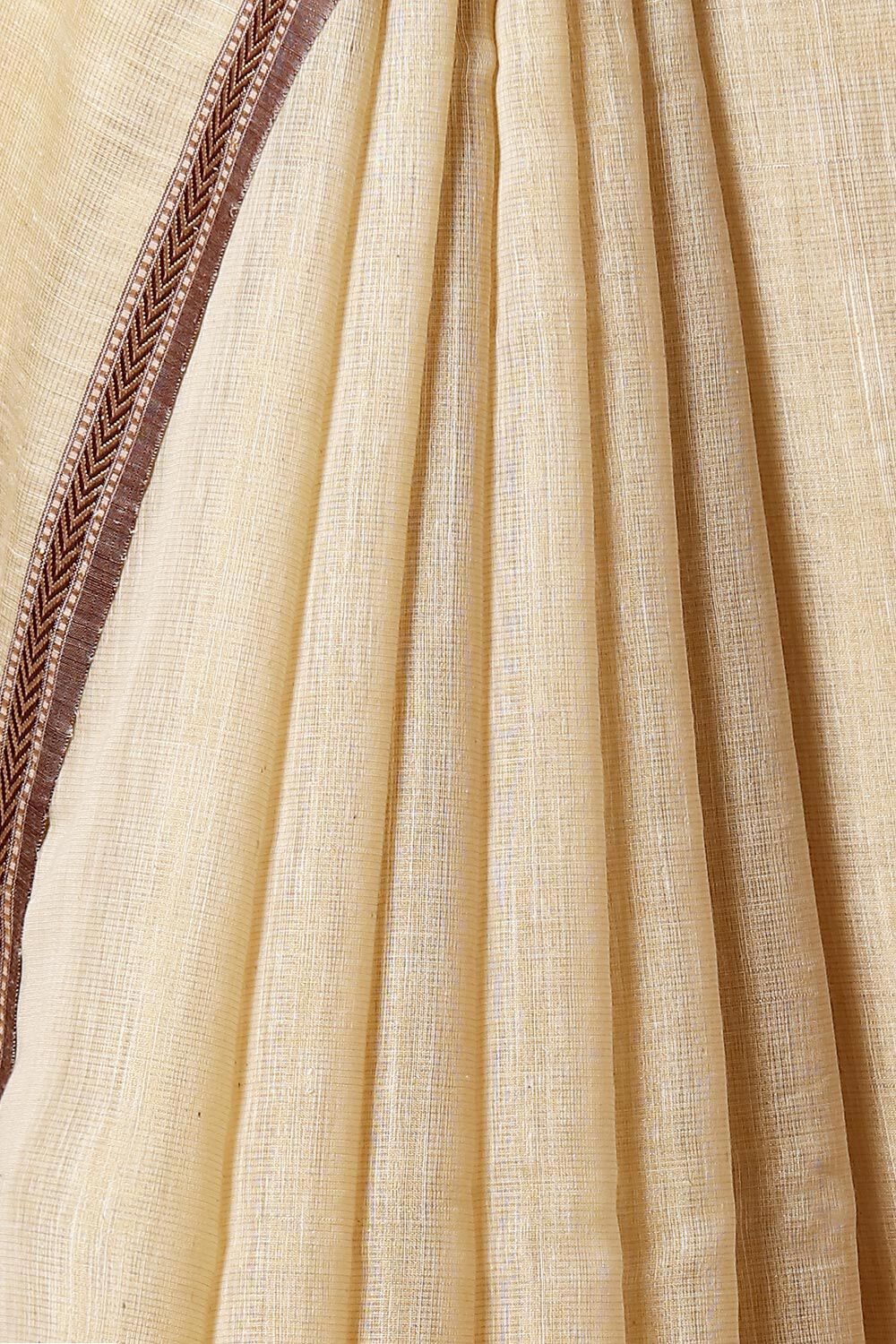 Off White Pure Khadi Silk Cotton Maheswari Saree image number null